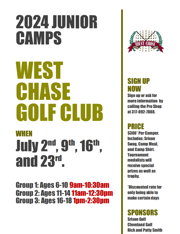 West Chase Golf Club | Junior Golf (Program) - (May 2024) West Chase Golf Club Junior Golf (Program) – (May 2024) WCGC (2024) Junior Golf Camps / Programs