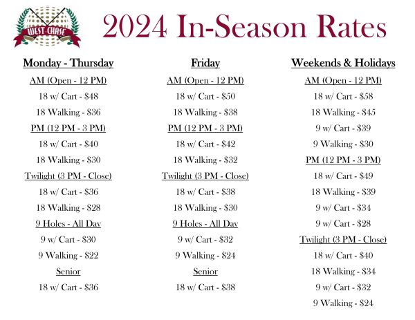 2025 Rate Sheet